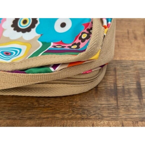 LeSportsac Deluxe Everyday Crossbody Bag Tan Nylon Adjustable Strap Jukebox Rare - Picture 7 of 12